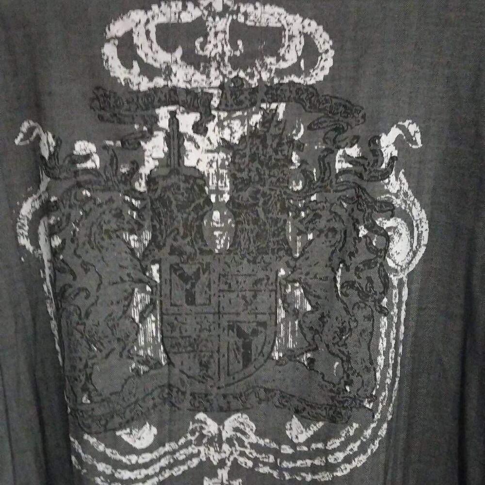 Vintage,King Crown by Roar, Button down shirt, XXXL, Grey, Graphic,